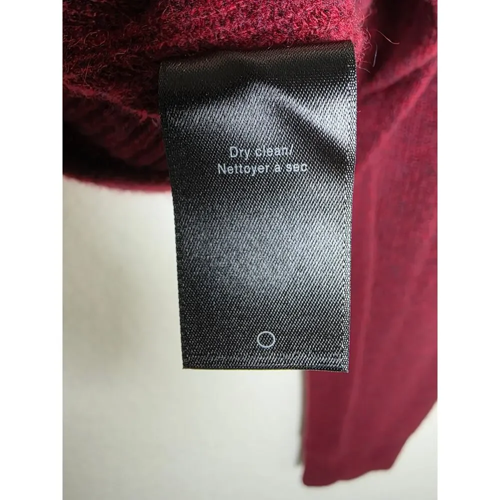 rag & bone 100% Cashmere Crewneck Sweater Heather Burgundy Maroon. Dark Academia